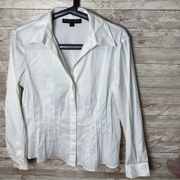 Lafayette 148 New York Tops - Lafayette 148 White Button Down Shirt Size 10